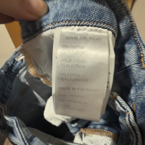 Good American High Rise Skinny Jeans Women's Size 10 / 30 Medium Wash Raw Hem - Picture 7 of 7